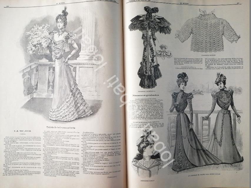 GACETA ANTIGUA. " PAGINAS DE LA MODA " 1898 /18 - Image 2