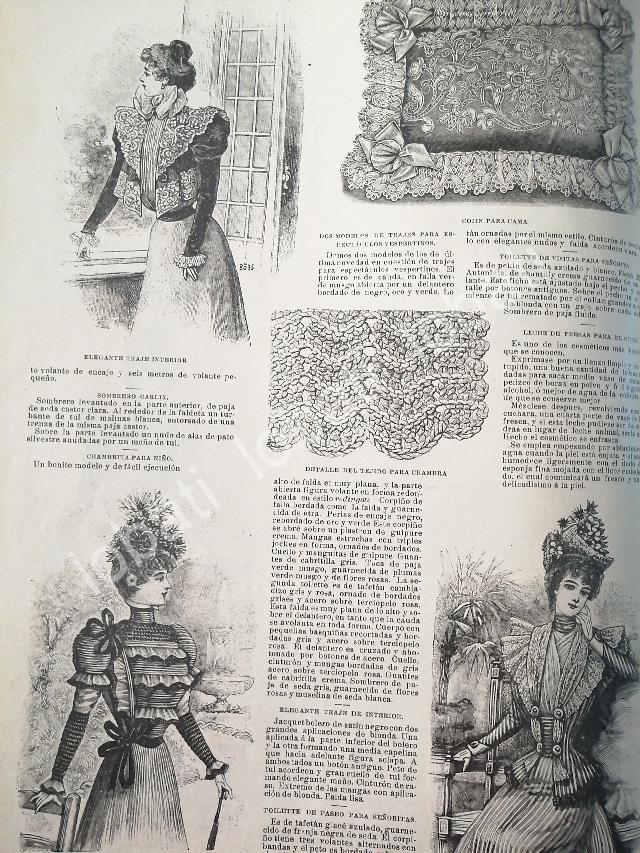 GACETA ANTIGUA. " PAGINAS DE LA MODA " 1898 /18 - Image 3