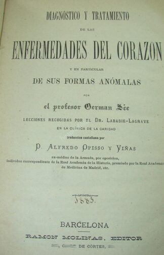 Enfermedades Del Corazon, German See 1883 Mdn Lnu Raro