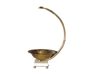 FRUTERO COLGANTE ITALIANO DE DISEÑADOR 1960s LATON Y MARMOL