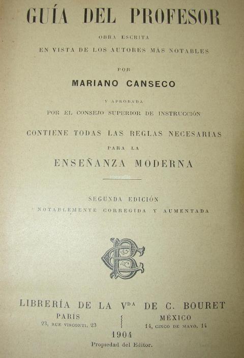 LIBRO ANTIGUO. GUIA DEL PROFESOR 1904 . M. CANSECO - Image 2