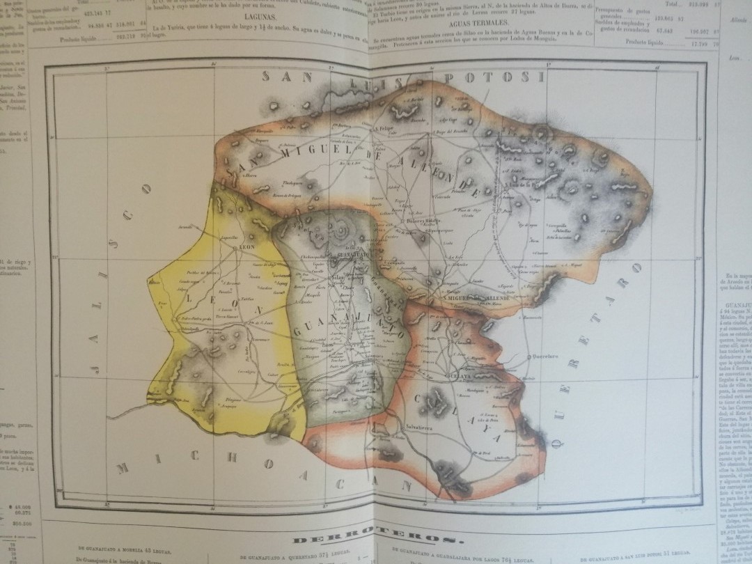 MAPA ANTIGUO DE GUANAJUATO 1858. EDICION FACSIMILAR DE 1953 GARCIA CUBAS - Image 2