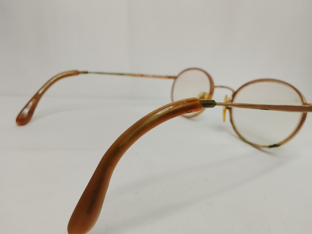 Genuinas gafas retro. Hudson, Titanio. 1990s Z87 Amber .Marron, Caballero, - Image 7