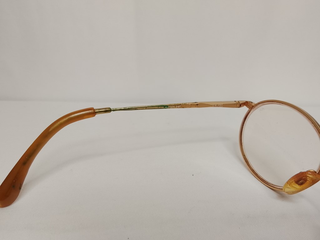 Genuinas gafas retro. Hudson, Titanio. 1990s Z87 Amber .Marron, Caballero, - Image 10