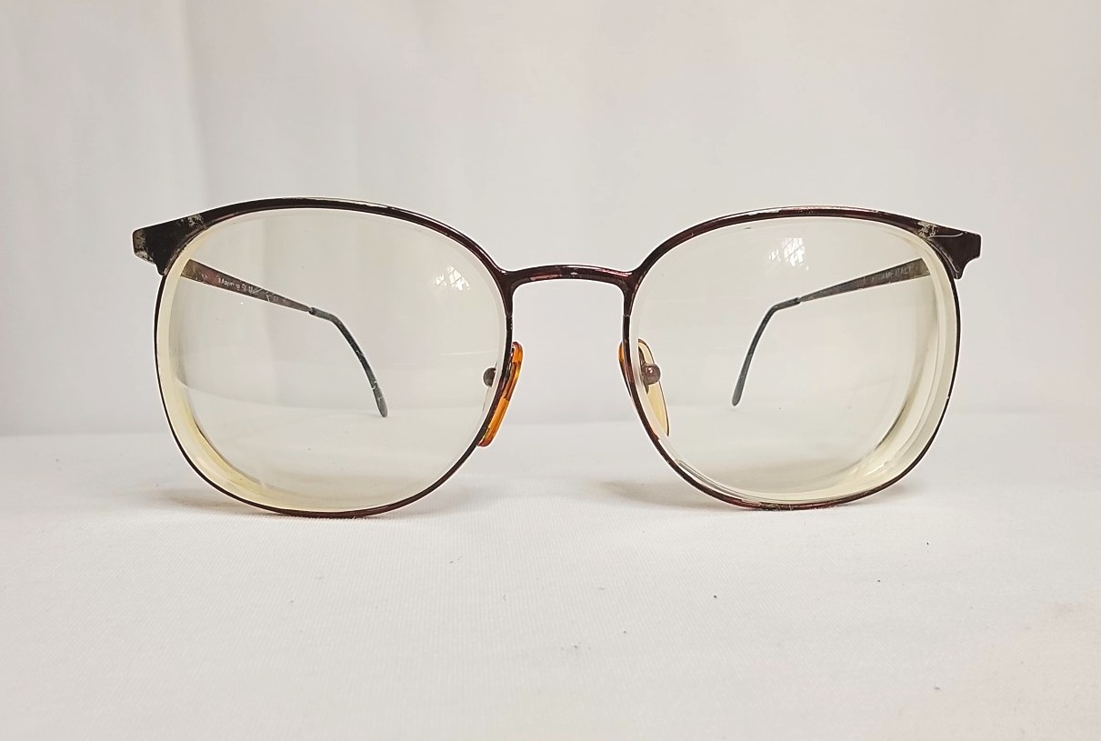 Genuinas gafas retro. Maurice St. Michel. 1980s. Italia. Caballero /Marron