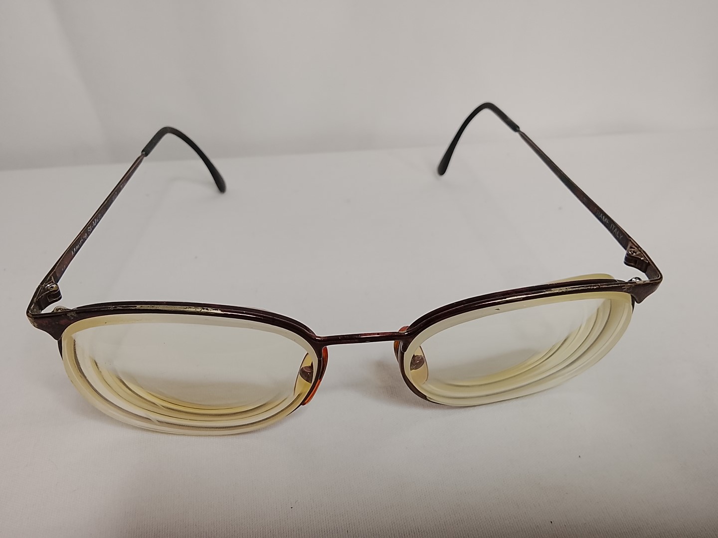Genuinas gafas retro. Maurice St. Michel. 1980s. Italia. Caballero /Marron - Image 4