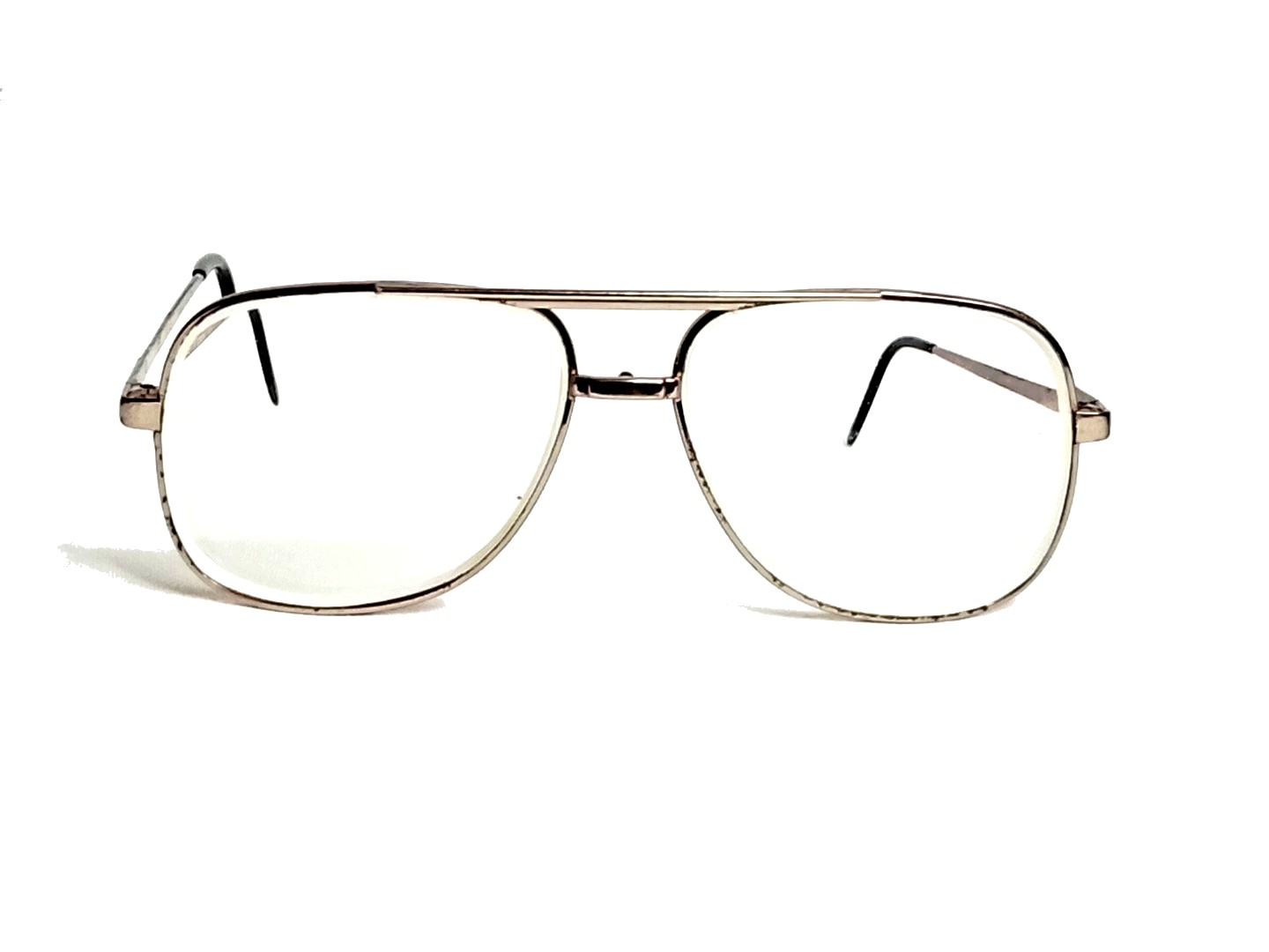 Autenticas Gafas vintage. Raycroft, Metro Años 60s aviador / Negro N54
