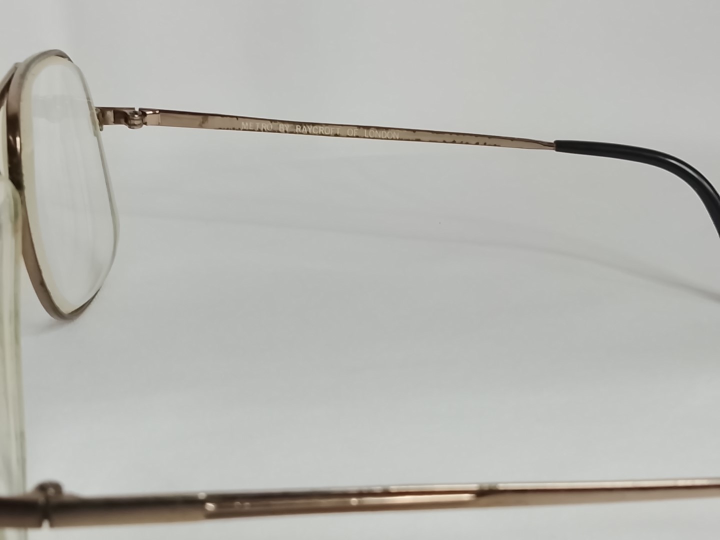 Autenticas Gafas vintage. Raycroft, Metro Años 60s aviador / Negro N54 - Image 8
