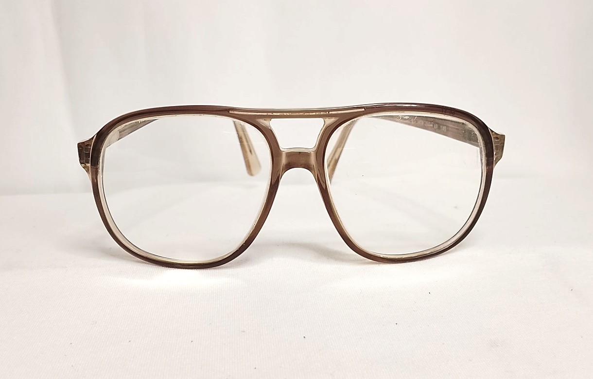 Genuinas gafas retro. Silver Dollar Eric, 1970s Marron, Caballero /raro