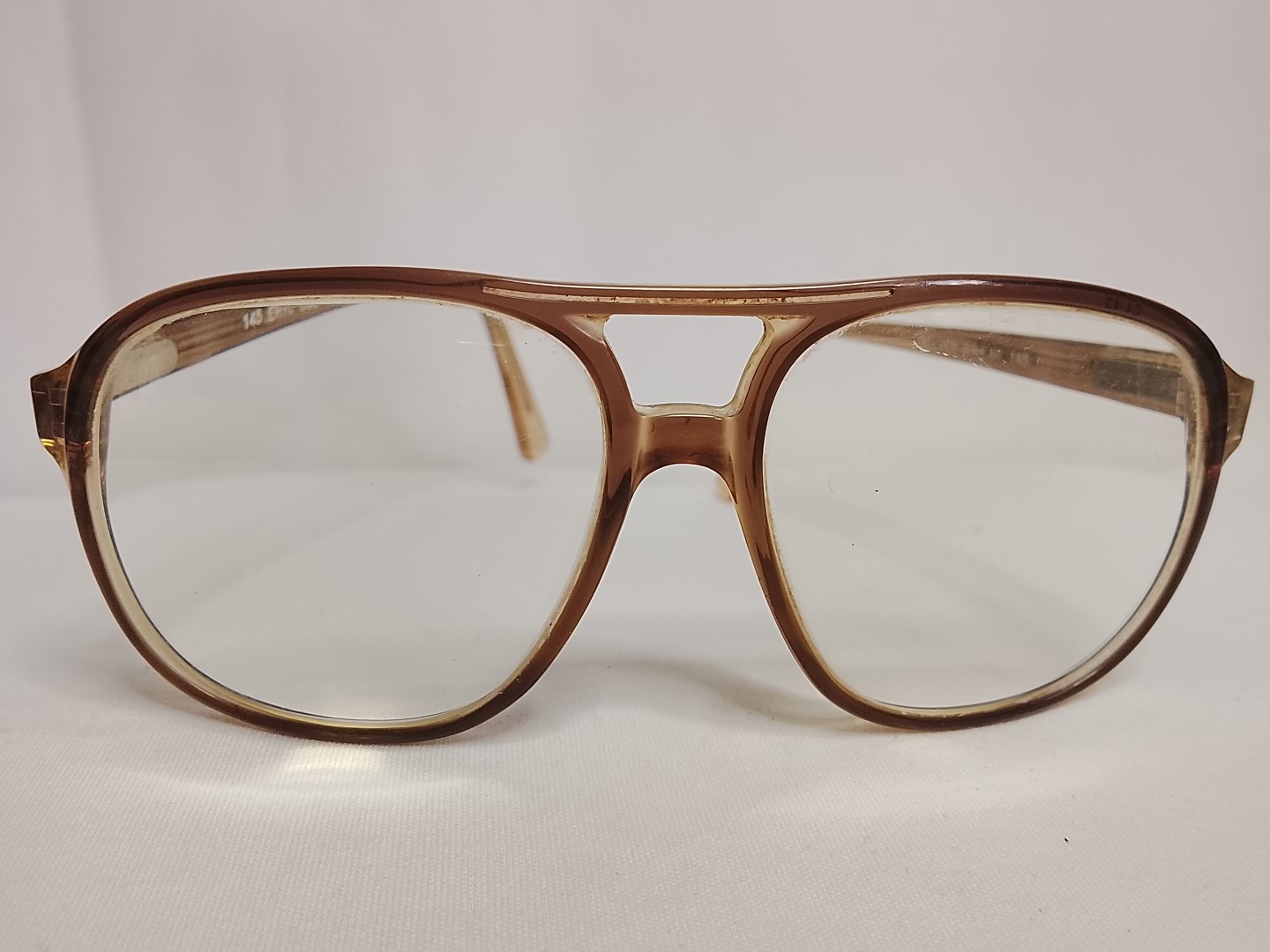 Genuinas gafas retro. Silver Dollar Eric, 1970s Marron, Caballero /raro - Image 3