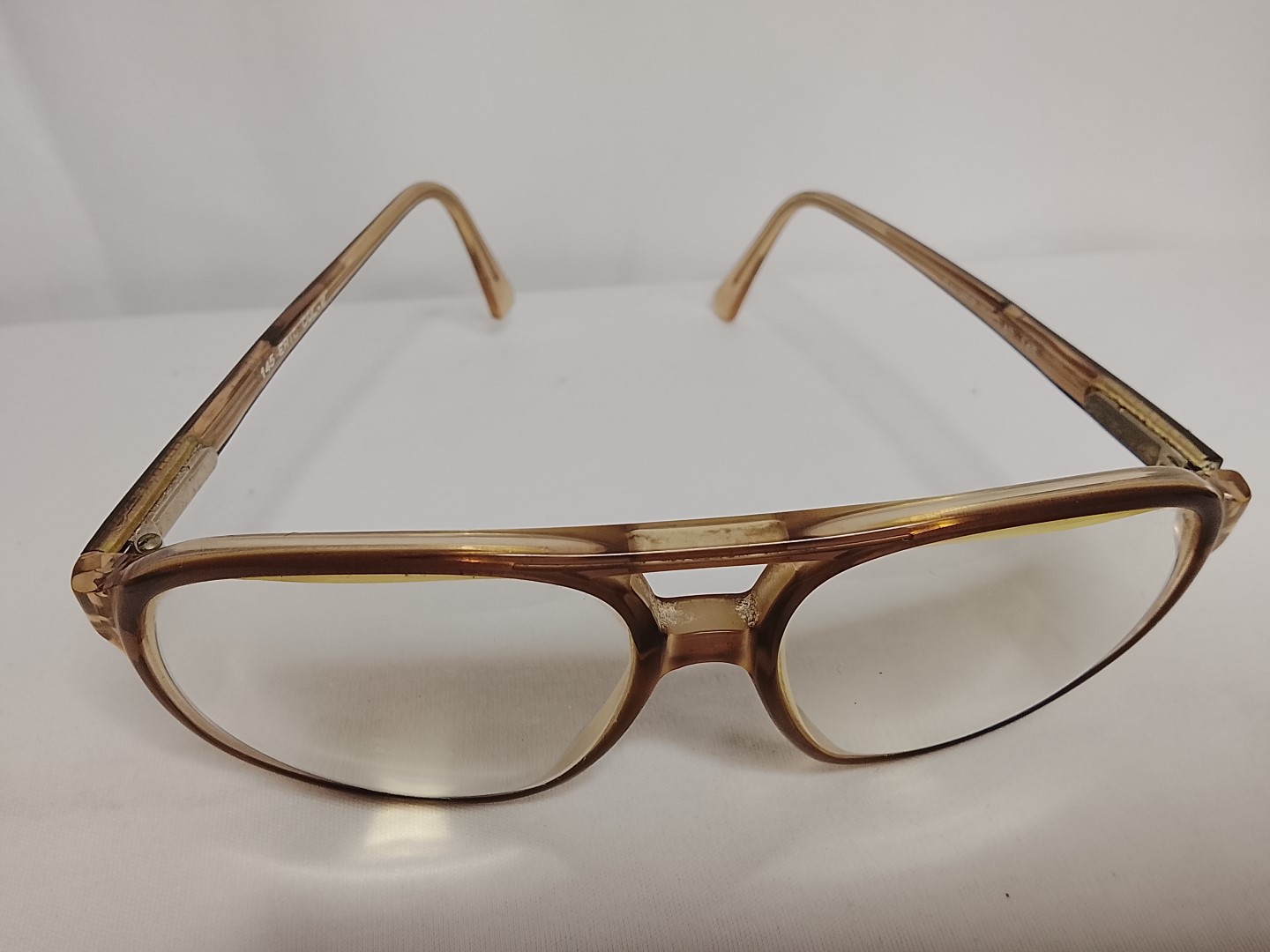Genuinas gafas retro. Silver Dollar Eric, 1970s Marron, Caballero /raro - Image 4
