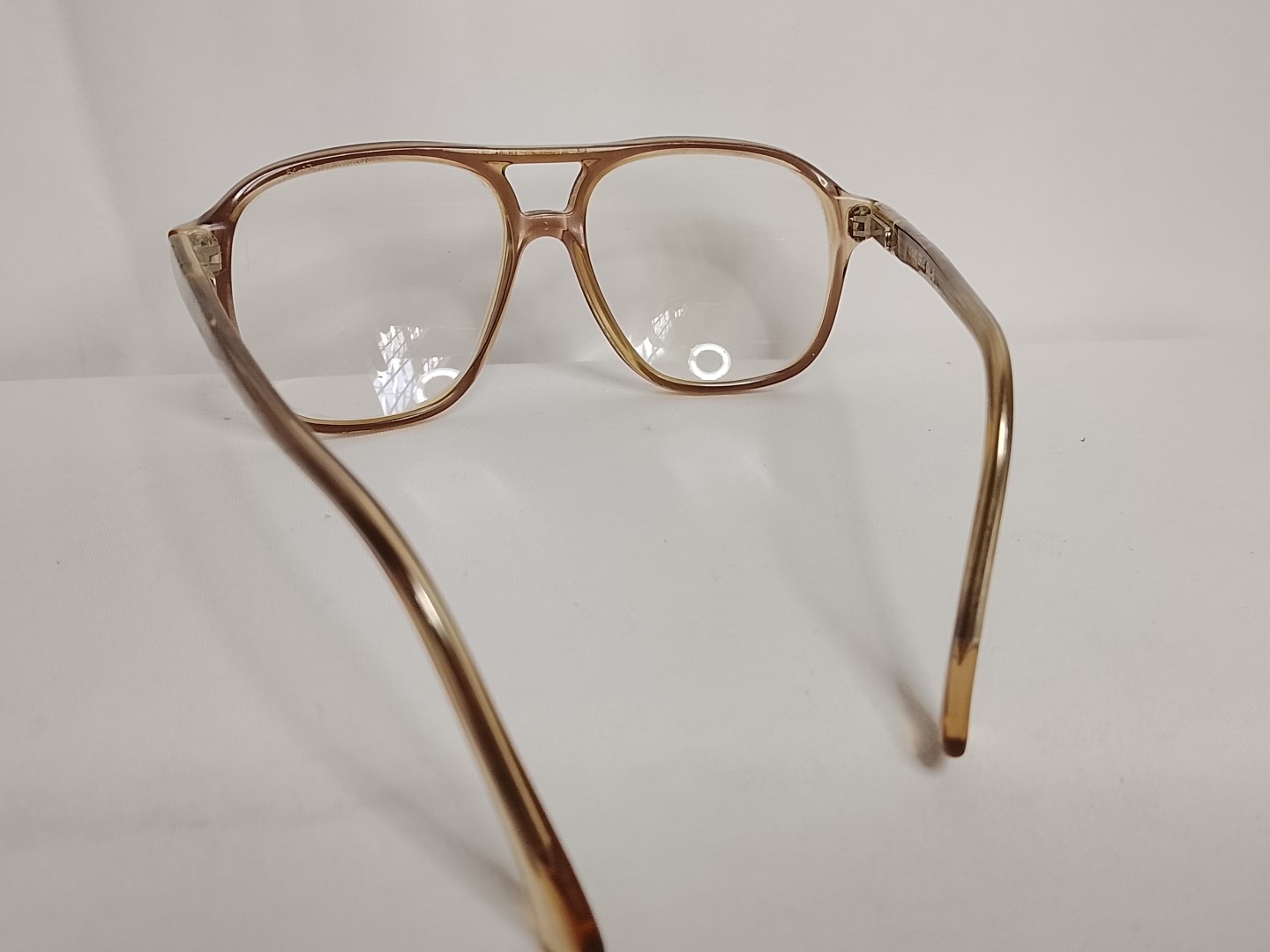 Genuinas gafas retro. Silver Dollar Eric, 1970s Marron, Caballero /raro - Image 7