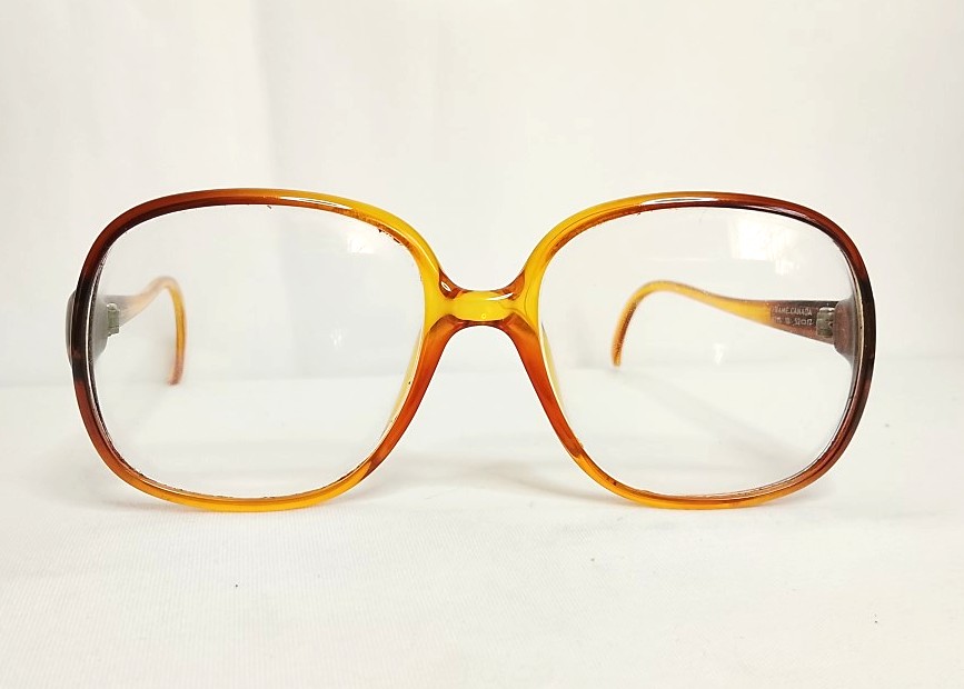 Genuinas gafas retro. Terri Brogan 8715 1970s Caballero, Marron