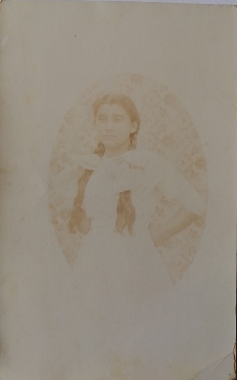 FOTOGRAFIA ANTIGUA, 1900-1910 SEÑORITA CON TRENZAS
