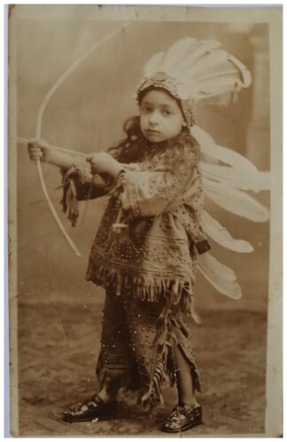 FOTOGRAFIA ANTIGUA, 1900-1910 NIÑO VESTIDO DE INDIO