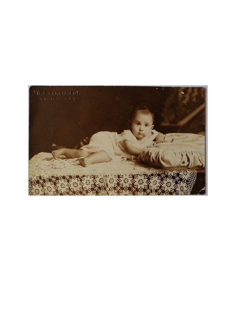 FOTOGRAFIA ANTIGUA, BEBE. DE E.Z GARCIA ESTUDIO. MONTERREY 1900-1910