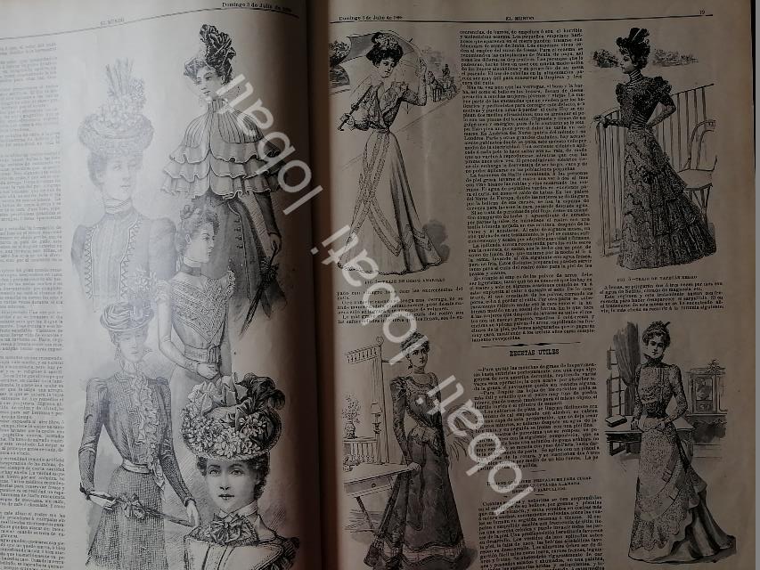 GACETA ANTIGUA 1898. " PAGINAS DE LA MODA " /25 - Image 2