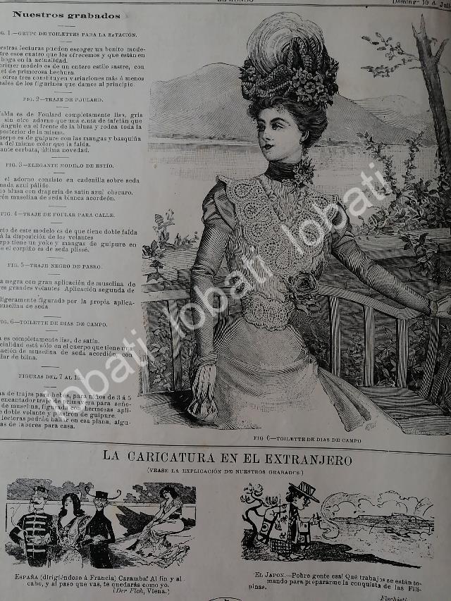 GACETA ANTIGUA 1898. " PAGINAS DE LA MODA " /26 - Image 3