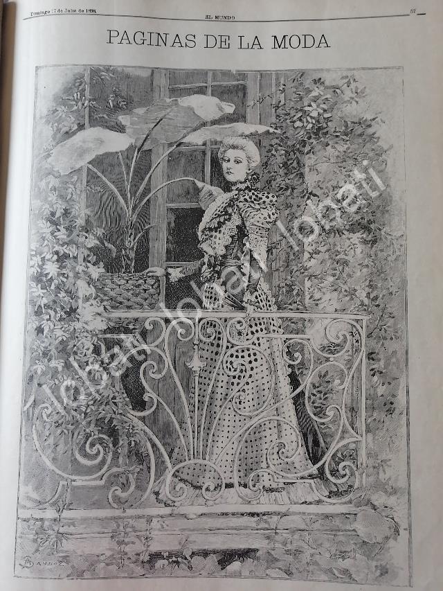 GACETA ANTIGUA 1898. " PAGINAS DE LA MODA " /27 - Image 2