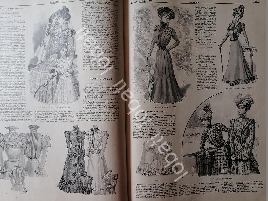 GACETA ANTIGUA 1898. " PAGINAS DE LA MODA " /28