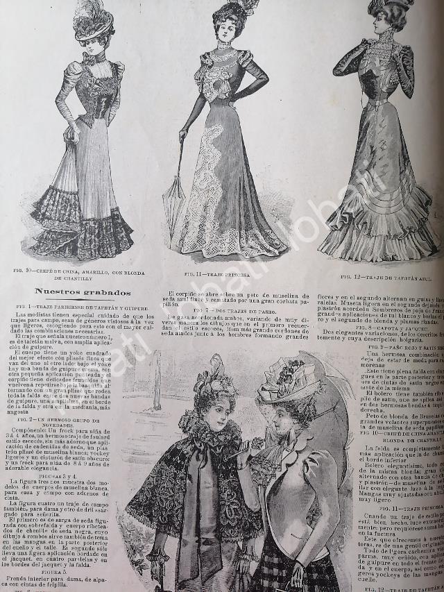 GACETA ANTIGUA 1898. " PAGINAS DE LA MODA " /28 - Image 3