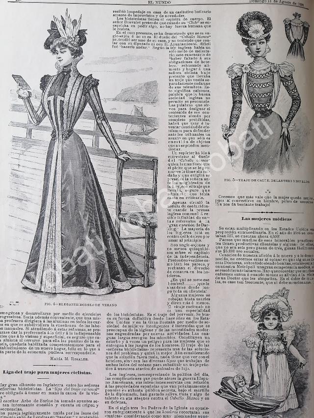 GACETA ANTIGUA 1898. " PAGINAS DE LA MODA " /31 - Image 3