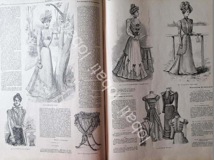 GACETA ANTIGUA 1898. " PAGINAS DE LA MODA " /32 - Image 3