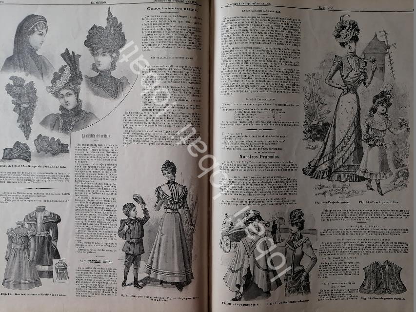 GACETA ANTIGUA 1898. " PAGINAS DE LA MODA " /34 - Image 2