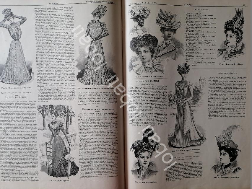 GACETA ANTIGUA 1898. " PAGINAS DE LA MODA " /36 - Image 3