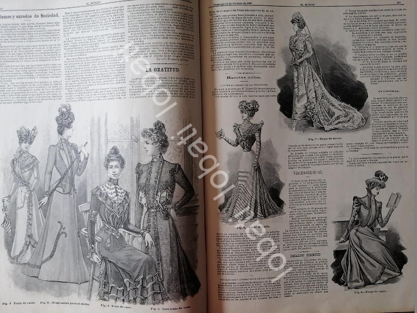 GACETA ANTIGUA 1898. " PAGINAS DE LA MODA " /41 - Image 2