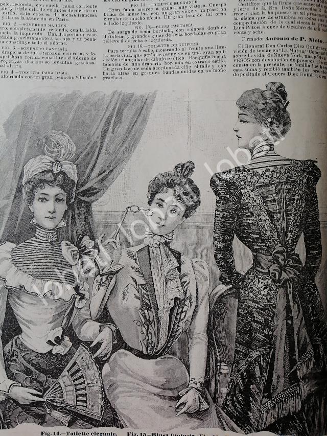 GACETA ANTIGUA 1898. " PAGINAS DE LA MODA " /42 - Image 3