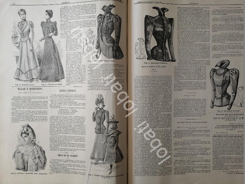 GACETA ANTIGUA DE MODAS 1898. " PAGINAS DE LA MODA " /44 - Image 2