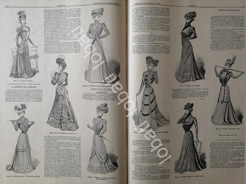 GACETA ANTIGUA DE MODAS 1898. " PAGINAS DE LA MODA " /45 - Image 2