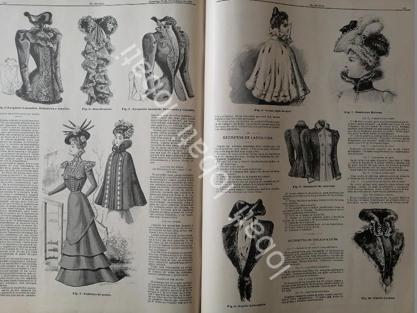 GACETA ANTIGUA DE MODAS 1898. " PAGINAS DE LA MODA " /46 - Image 2