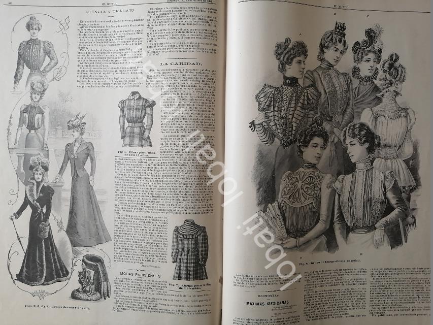 GACETA ANTIGUA DE MODAS 1898. " PAGINAS DE LA MODA " /48 - Image 2