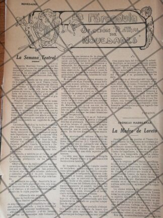 GACETA ANTIGUA 1912. LA FARANDULA SUPLEMENTO