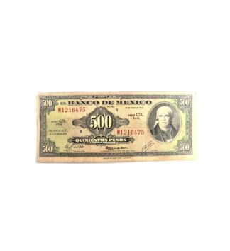 BILLETE ANTIGUO DE 500 PESOS MORELOS. 18 ENERO 1978