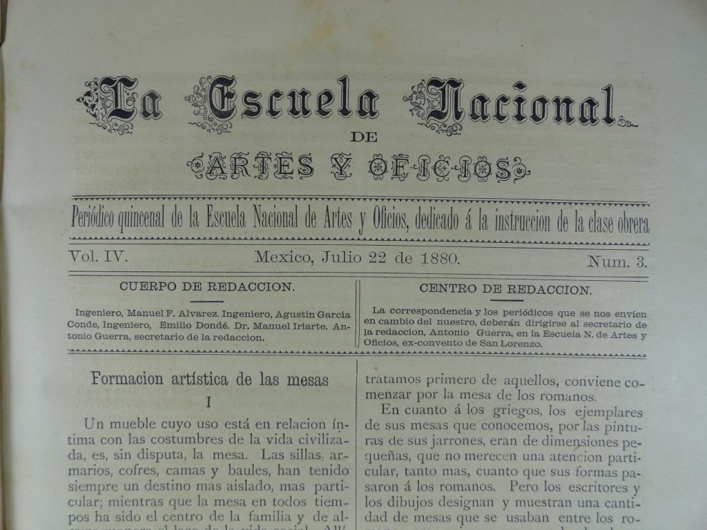 GACETA ANTIGUA. ESCUELA NACIONAL DE ARTES Y OFICIOS. JUL 1881 /2 - Image 2