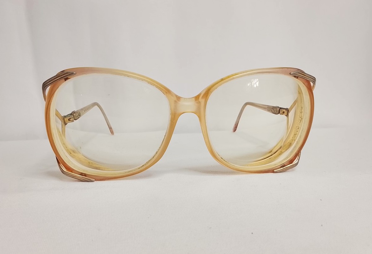 Genuinas gafas antiguas. Kenmark Cognac, 1960s Dama /marron
