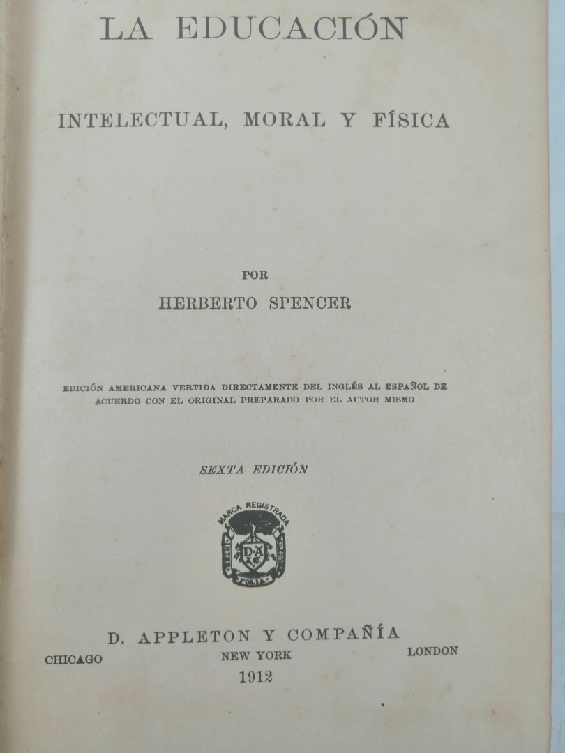 LIBRO ANTIGUO. LA EDUCACION, HERBERTO SPENCER 1912 - Image 5