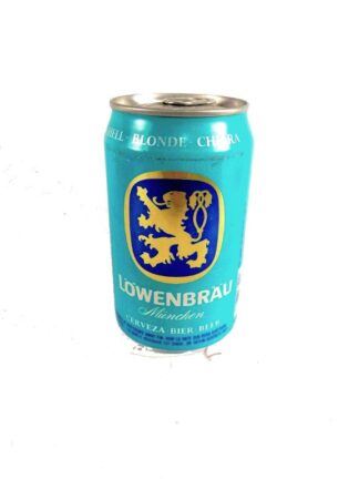 LATA DE CERVEZA RETRO, LOWENBRAU, ALEMANIA. 1989