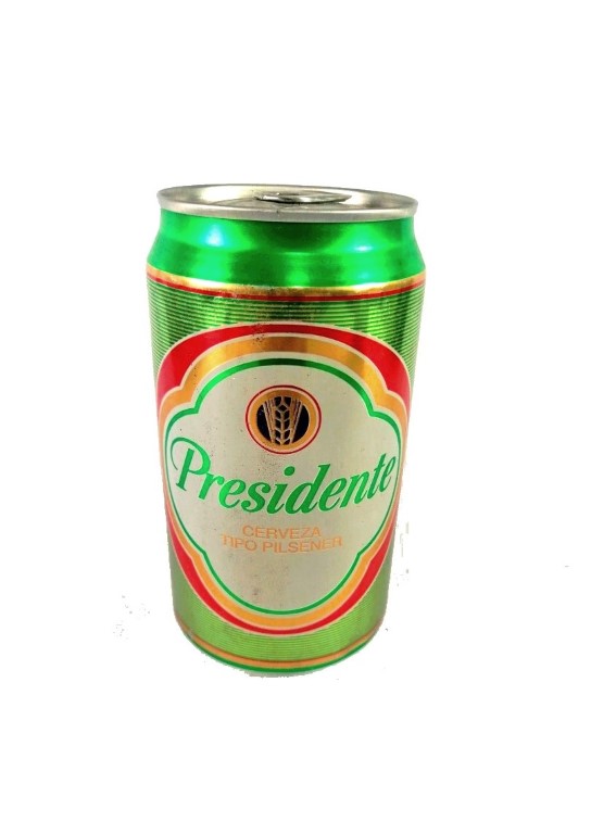 LATA DE CERVEZA RETRO, PRESIDENTE. PILSENER 1998. REP. DOMINICANA