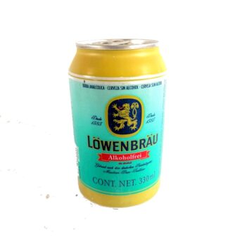 LATA DE CERVEZA RETRO,LOWENBRAU SIN ALCOHOL, ALEMANIA. AÑOS 90s