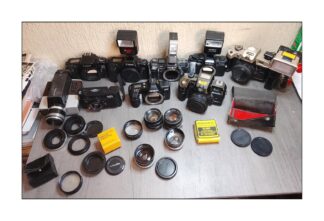 Lote De Camaras Retro, Lentes Y Accesorios Para Piezas