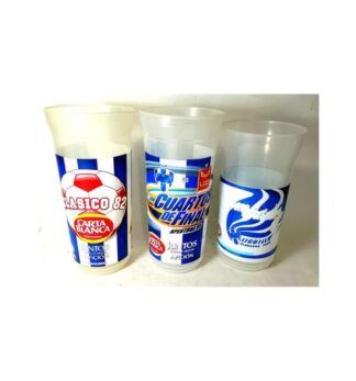 Lote De 3 Vasos Retro. Rayados De Monterrey Clasico 82 Y Mas