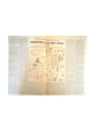 MAPA ANTIGUO MIGRACION AZTECA. 1858. EDICION FACSIMILAR DE 1953 GARCIA CUBAS