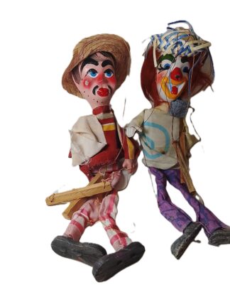 Marionetas Antiguas, Años 60s, payaso Y Revolucionario. / Juguetes retro