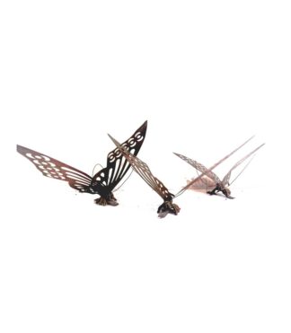 3 Mariposas Decorativas Antiguas Laton Años 50s