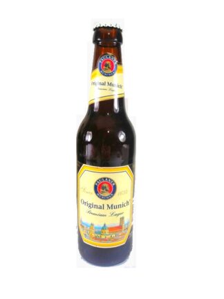BOTELLA DE CERVEZA RETRO. PAULANER ORIGINAL MUNICH. AUN CERRADA