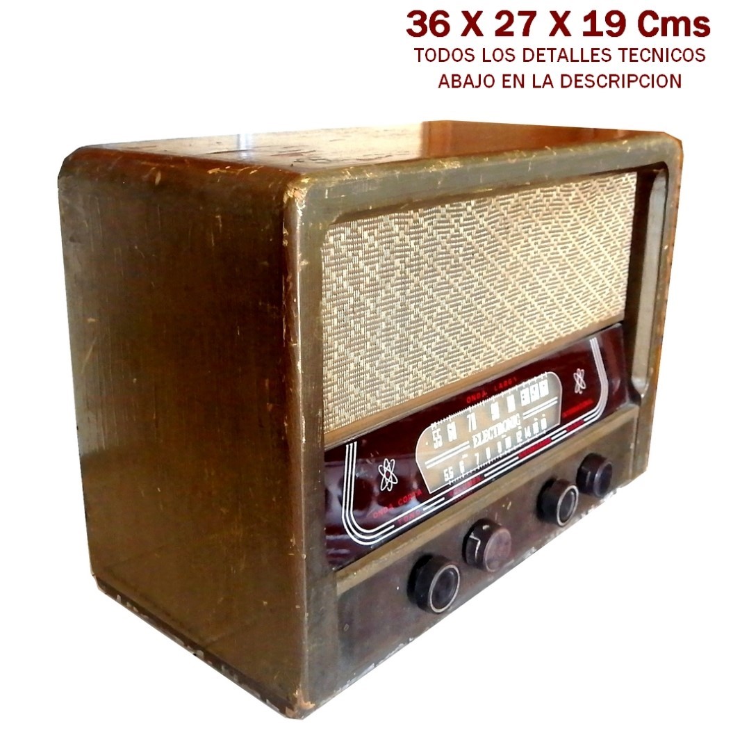 RADIO ANTIGUO DE BULBOS ELECTRONIK 8012. MADERA. 1950s - Image 2